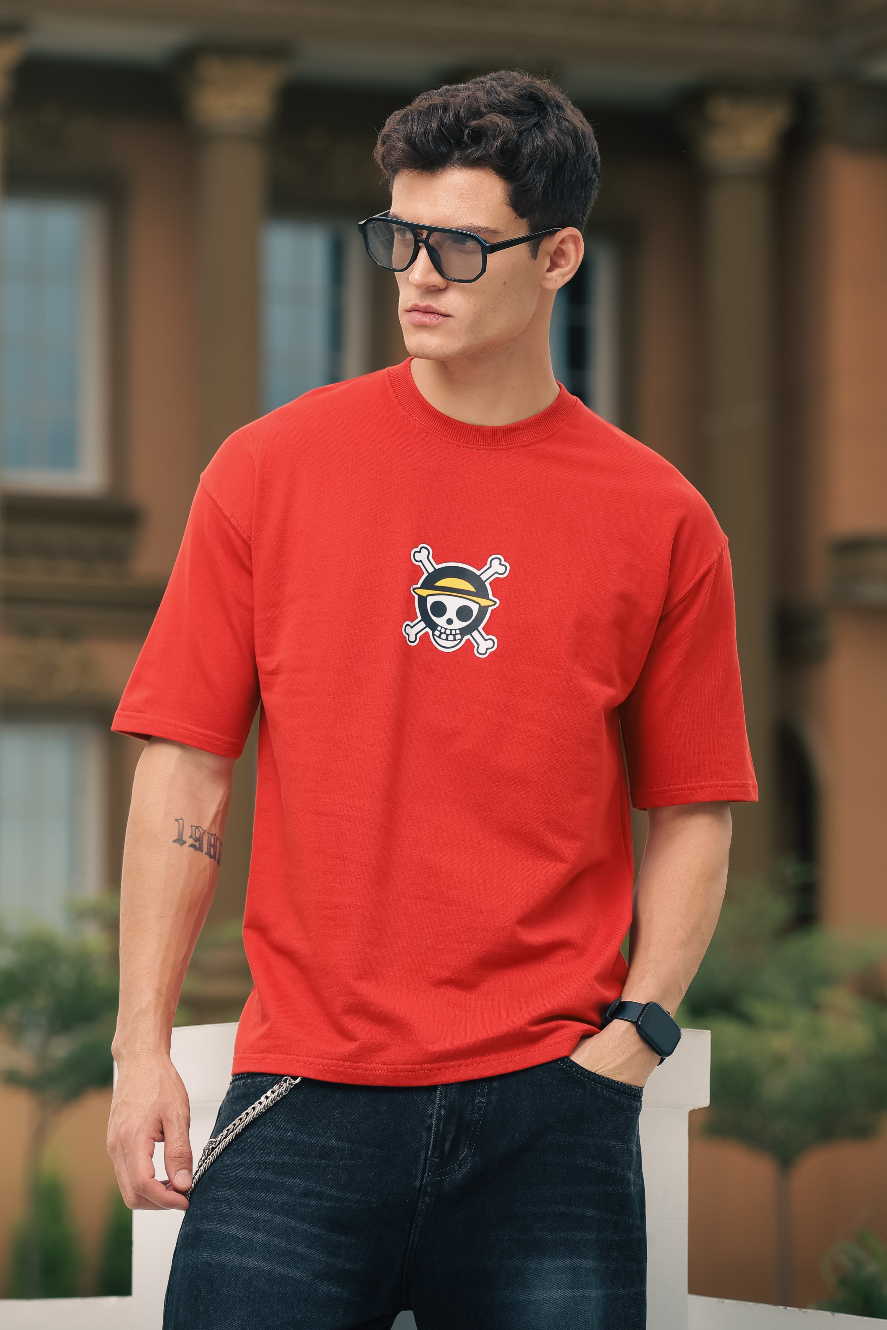 Red One Piece Oversized T-Shirt